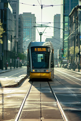 City center light rail Metrolink tram