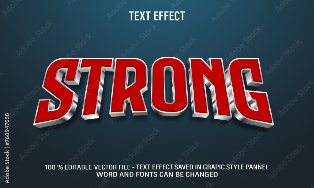 Strong 3d editable text effect style