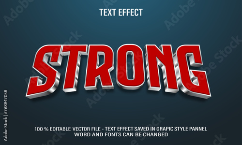 Strong 3d editable text effect style