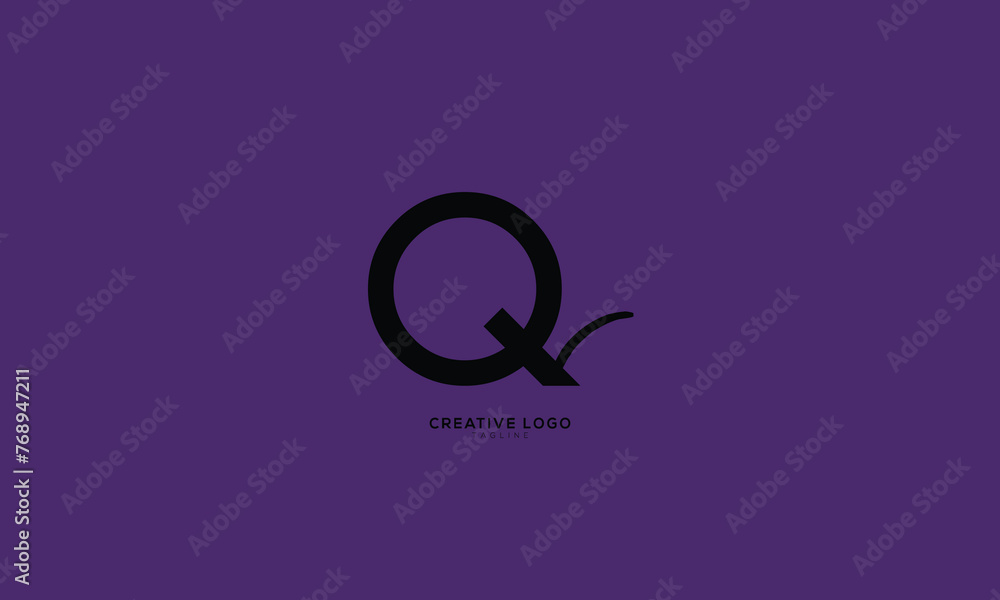QL QR Abstract initial monogram letter alphabet logo design