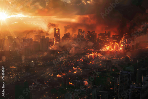 Earthquake  Natural Disaster  Apocalypse  City ablaze