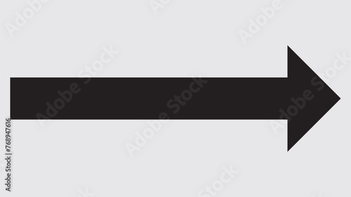 Black large forward or right pointing solid long arrow icon sketched as vector symbol
