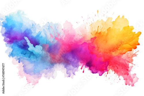 Multicolored rainbow ink stains Splashed with watercolor splashes watercolor vector transparent background © WITCHA