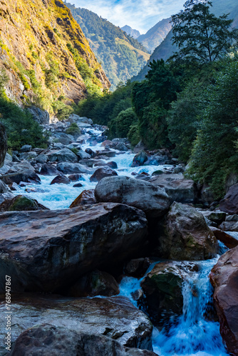 Tamor River on route to Kanchenjunga Base Camp Trek, Nepal photo