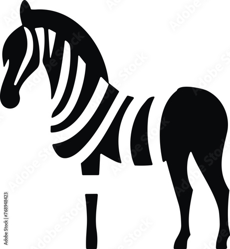 zebra Simple isolated black icon