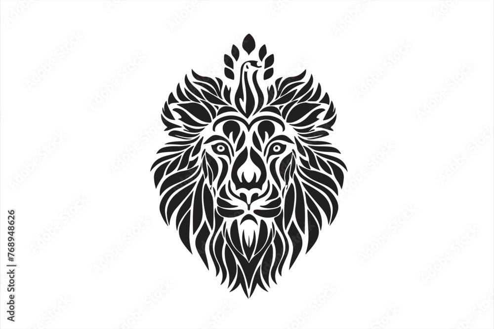 Fototapeta premium lion tribal tattoo