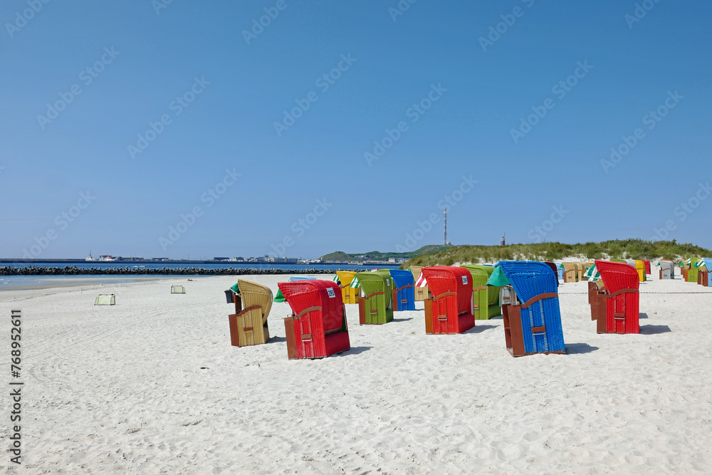 Helgoland Strandkörbe auf der Düne Helgoland Strandkörbe auf der Düne