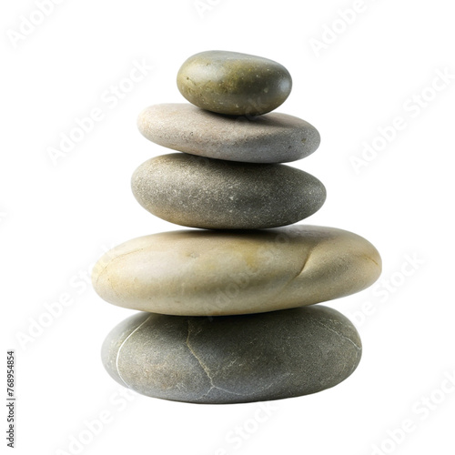 Stack of zen stones isolated on transparent background