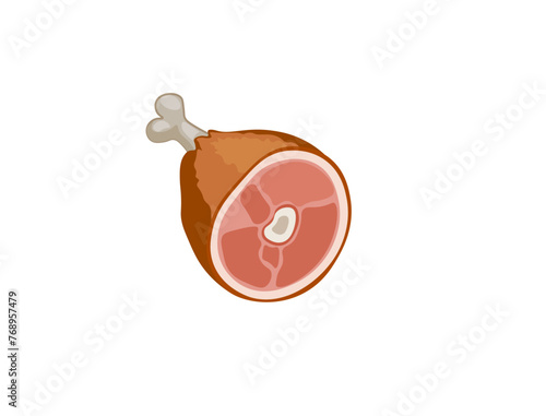 Vector illustration of Cartoon pig leg, pork knuckle isolated on white background