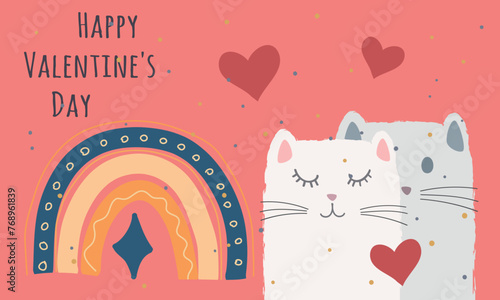 Congratulations card with a rainbow and cats 7