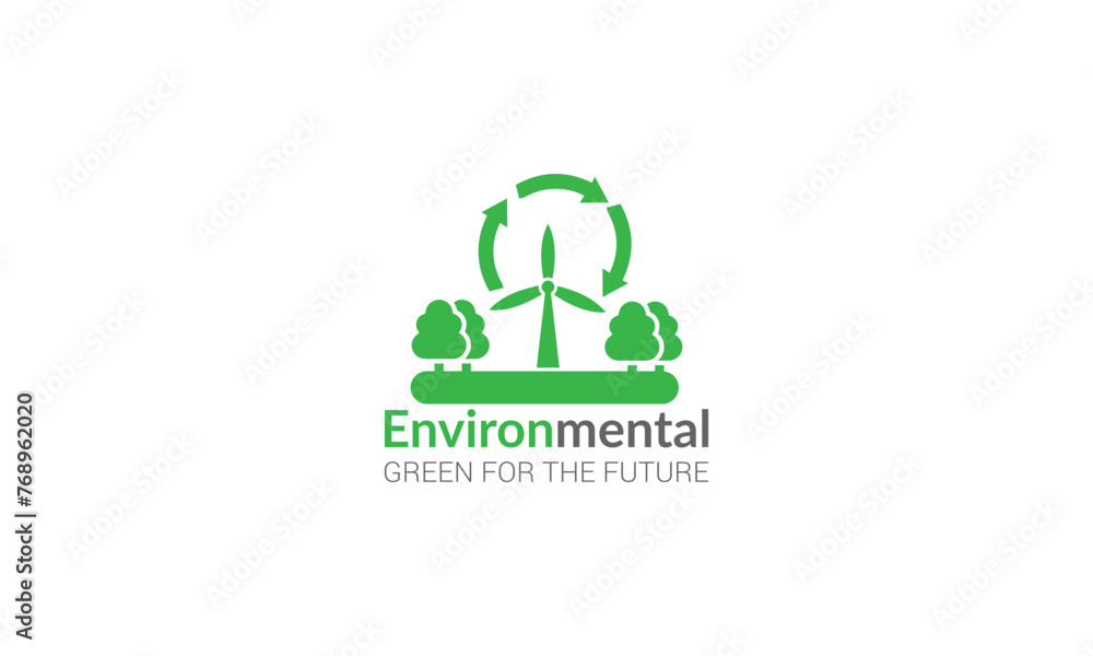 Environment. Abstract stylized human silhouette with green leaves - concept logo template. Environment. Abstract stylized human silhouette with green leaves - concept logo template.