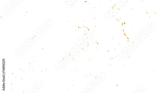 Doted and confetti golden glitter on transparent background. Shiny glittering dust. Gold glitter sparkle confetti that floats down falling. Vector illustration.