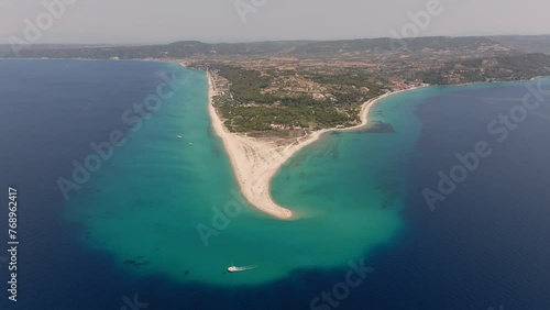 A drone heads towards Cape Possidi, Halkidiki, Greece photo