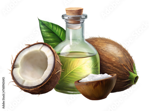 coconut oil with coconut fruit