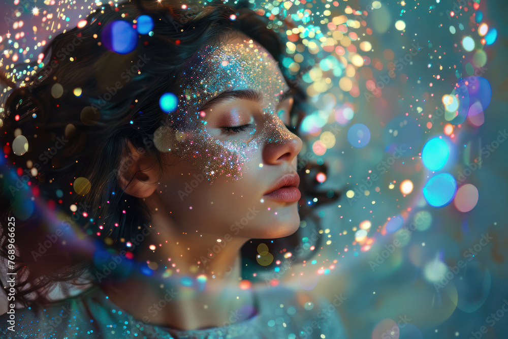 Woman Covered in Glitter Woman Covered in Glitter