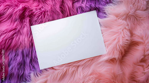 Soft red feather boa adds a colorful touch to a luxurious fur garment photo