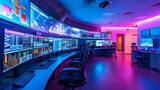 Cuttingedge network operations center screens ablaze with data analytics the heartbeat of technology
