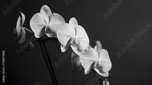 Black and White Orchid  A Study of Form and Simplicity in Monochrome Elegance