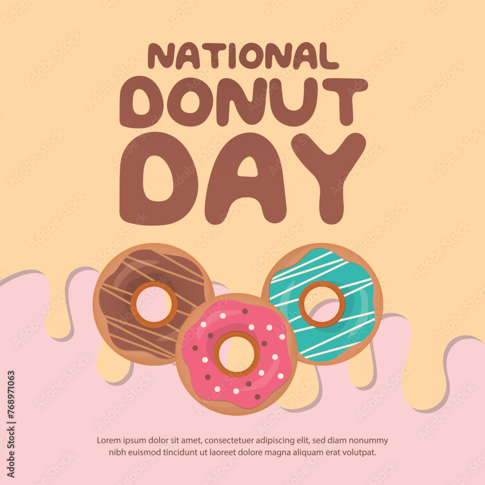 National Donut Day design template good for celebration usage. flat design. eps 10. donut vector illustration. National Donut Day design template good for celebration usage. flat design. eps 10. donut vector illustration.