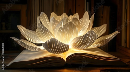 4 Enlightenment blooms from open pages a narrative of ecoinnovative ideas photo