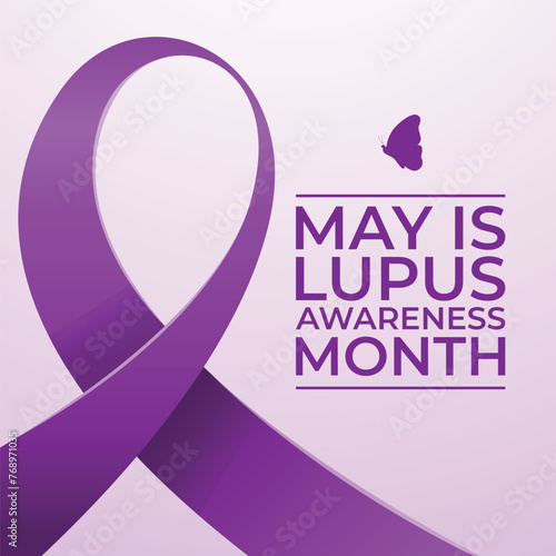 Lupus Awareness Month design template good for celebration usage. purple ribbon vector. flat eps 10. eps 10. photo