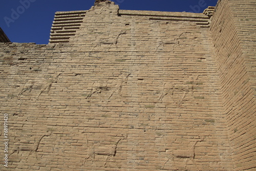 Ishtar gate in Babylon in iraq , ancient ruins 