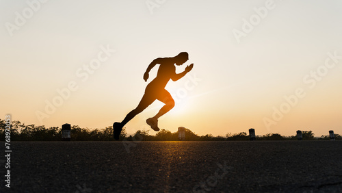 Concept Starting to new year,The readiness of leaders, vision and new ideas are beginning in 2024 for new life. The man with runner on the street be running for exercise.