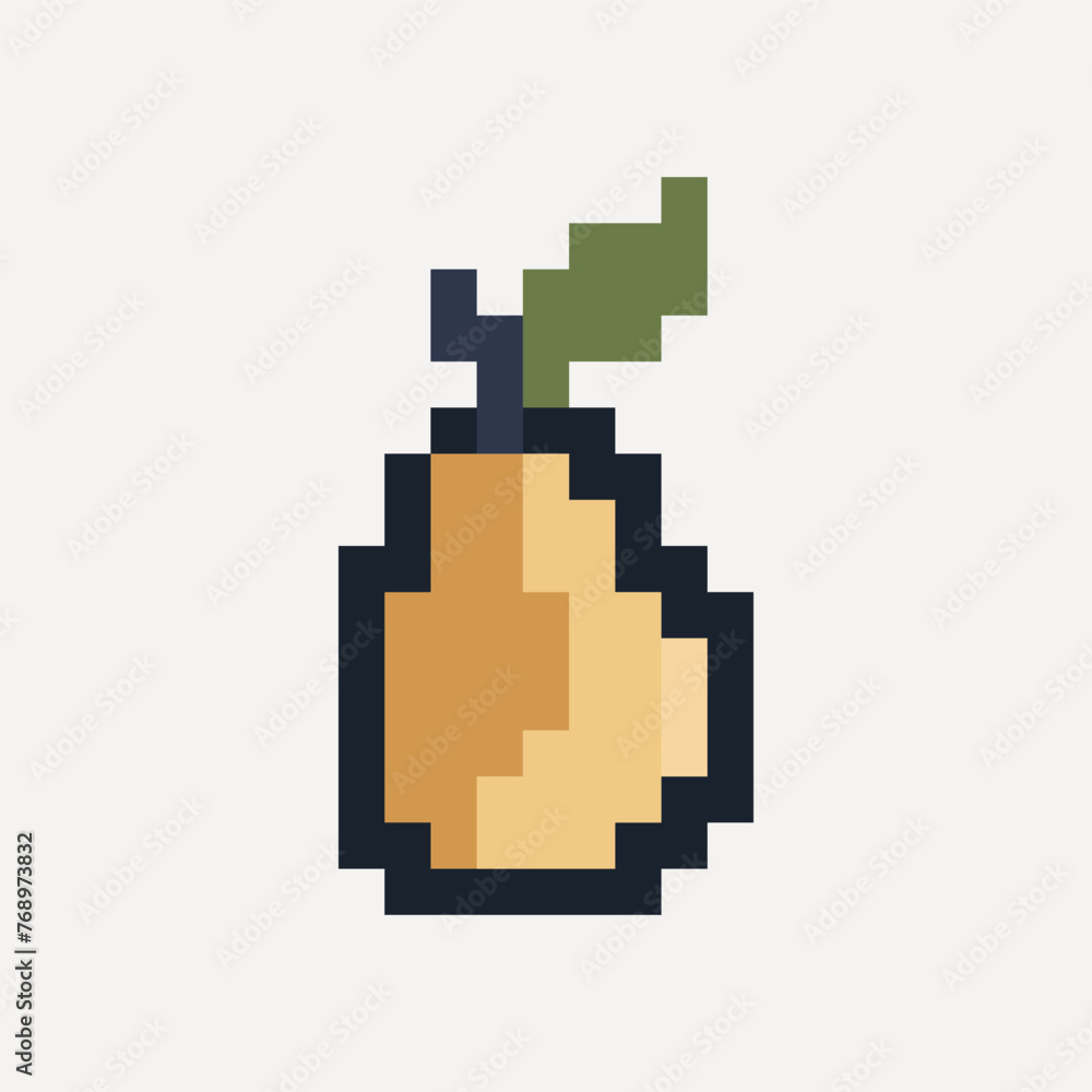 Pear Pixel Art fruit. vector Pear Pixel Art fruit. vector