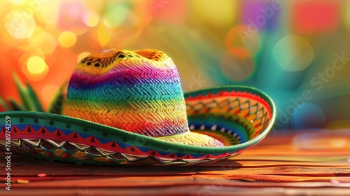 Attractive Mexico sombrero cinco de mayo background photo