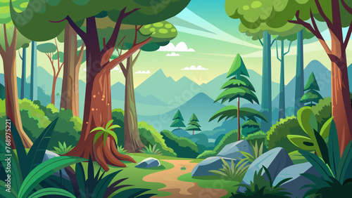 forest-background vector illustration 