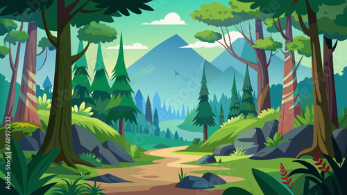 forest-background vector illustration 