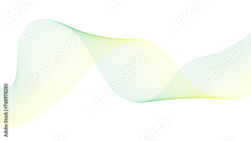 Abstract colorful flowing wave curved lines, colorful Technology abstract lines on white background. Undulate Grey Wave Swirl, frequency sound wave, twisted curve lines with blend effect. 