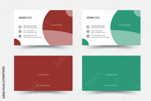 Creative and Clean Business Card Template. Abstract Business Card Layout. Personal visiting card with company logo. Vector illustration.	