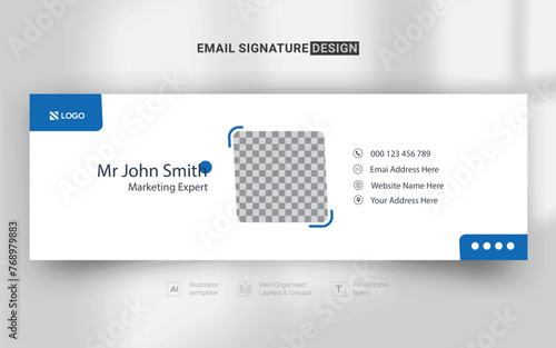 modern & simple business email signature with an author photo place design layout