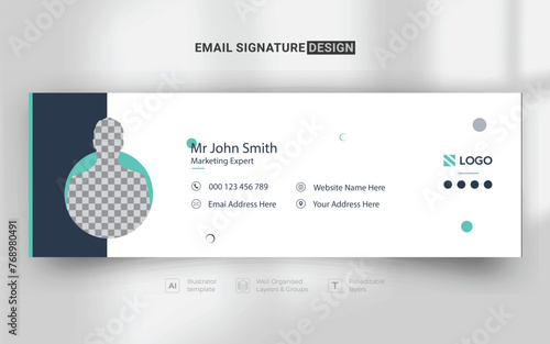 very unique and clean corporate business email signature design with have space of image