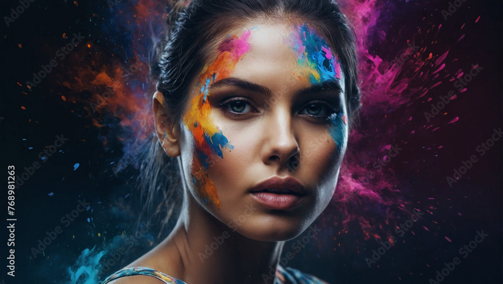 Beautiful fantasy abstract portrait of woman Beautiful fantasy abstract portrait of woman