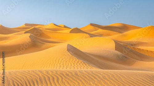 Mesmerizing sahara desert landscape in egypt with rolling sand dunes creating a captivating sight