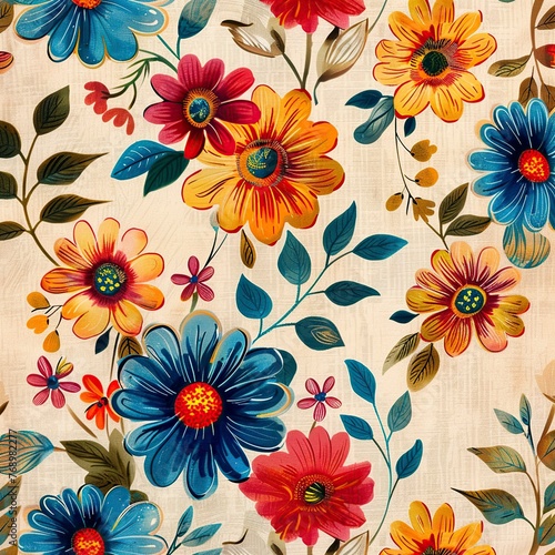 Wallpaper Mural Vibrant Tree With Colorful Flowers Torontodigital.ca