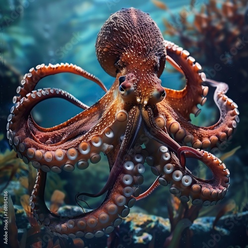 Octopus Floating in Water