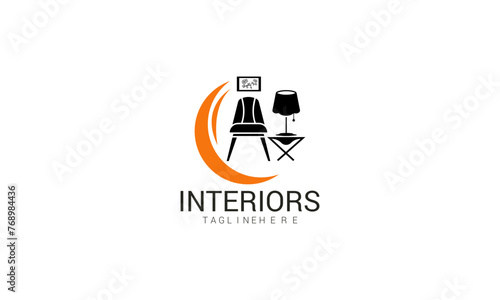 Modern furniture logo graphic trendy design.