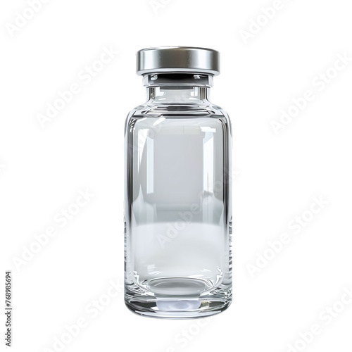 Glass Medical Bottle Isolated on Transparent PNG Background
