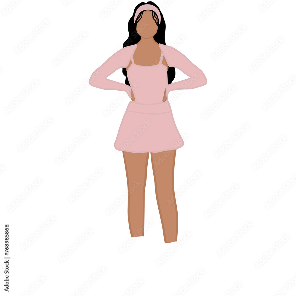 Woman In Pastel Pink Gym Clothing, png isolated on white transparent background Woman In Pastel Pink Gym Clothing, png isolated on white transparent background