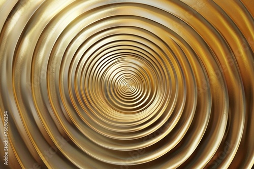 Abstract golden spiral background with shiny circular rings