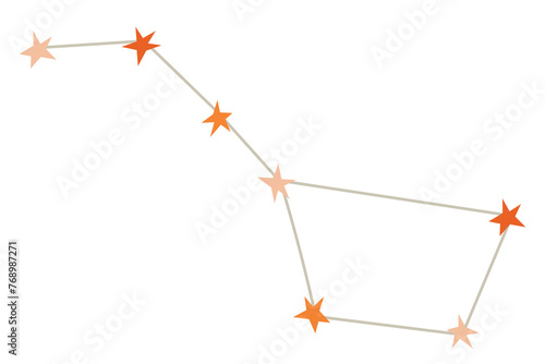 Constellation Ursa Major icon isolated on white background. Constellation of the Big dipper Vector illustration