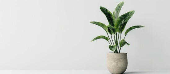of houseplant in a pot on a plain white background