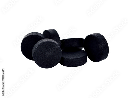 Activated charcoal tablet pills transparent png