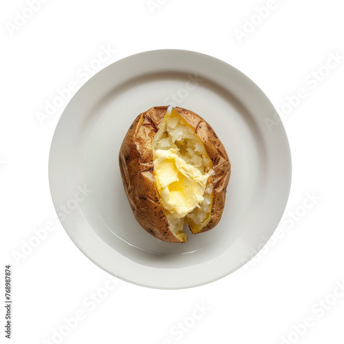 A Plate with a Baked Potato...