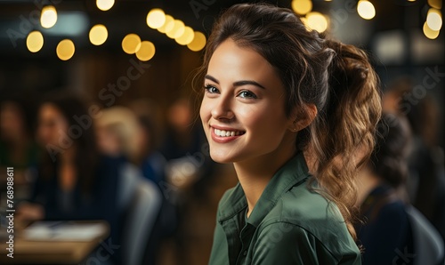 Smiling Woman With Ponytail