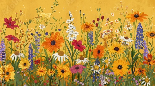 Field of Wildflowers and Daisies