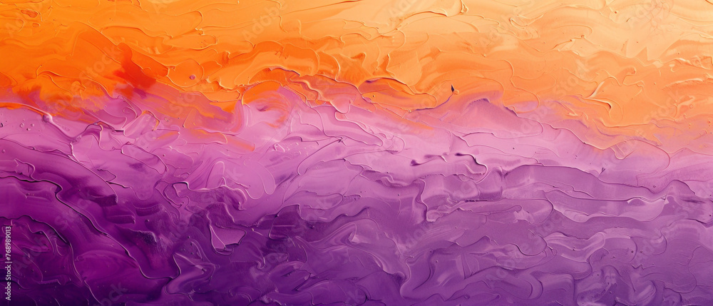 Immerse yourself in the radiant hues of a gradient transitioning from vibrant tangerine to serene lavender, meticulously captured in high-definition to showcase its mesmerizing vibrancy. - obrazy, fototapety, plakaty 